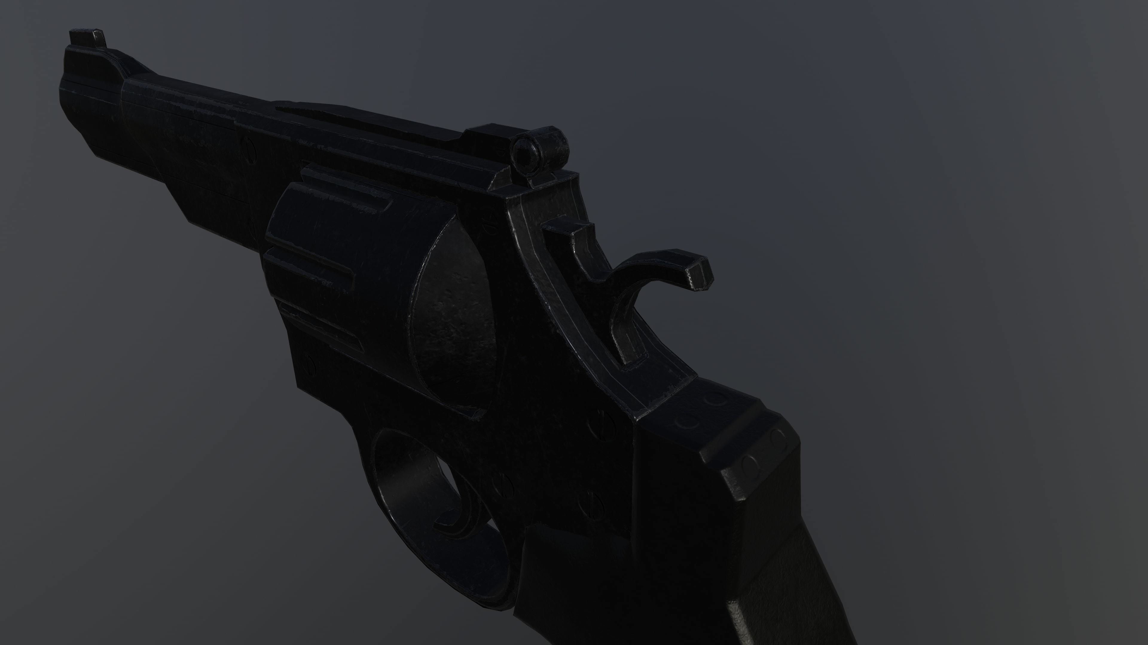 R8 revolver Low-poly 3D model_6