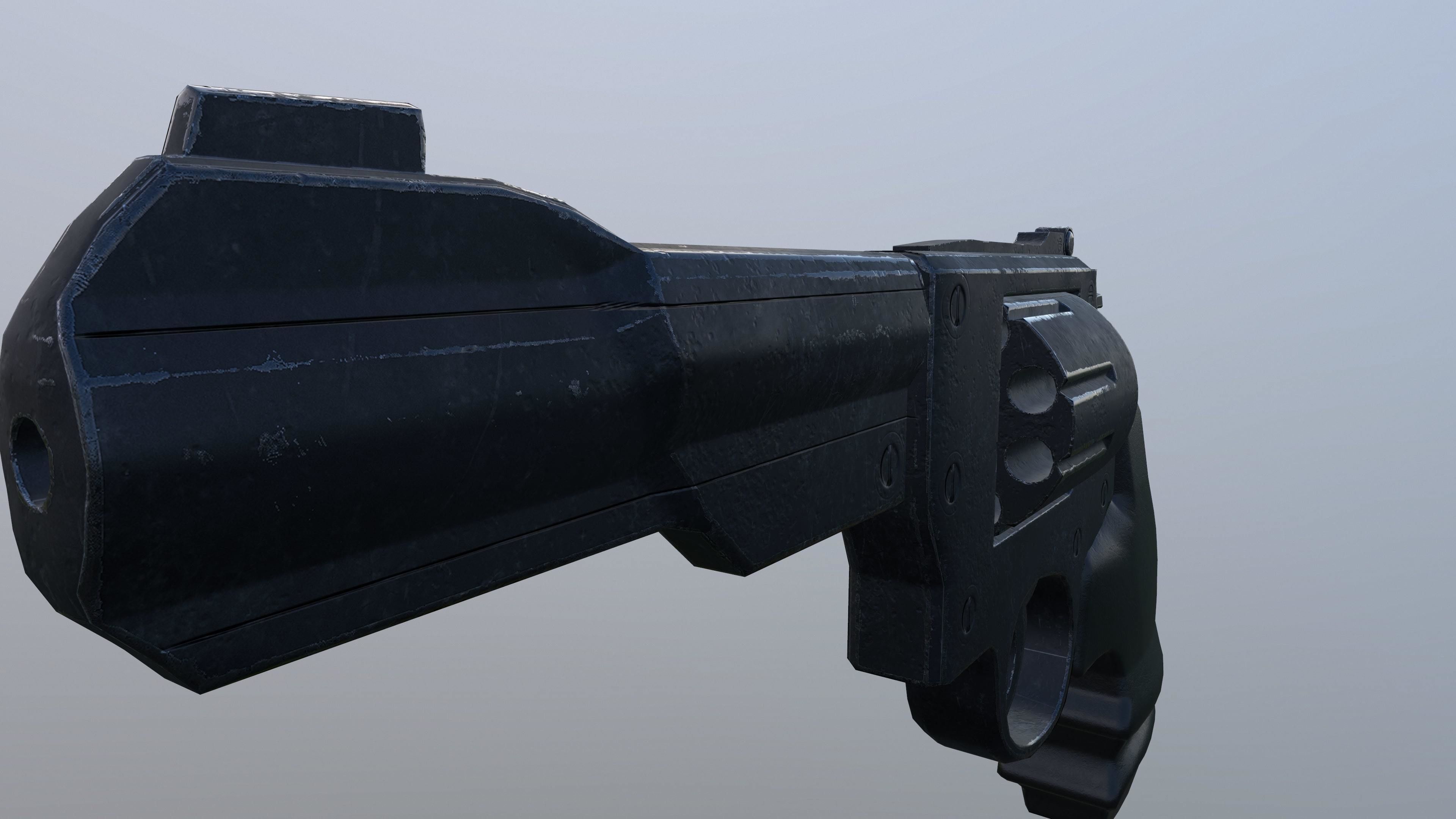 R8 revolver Low-poly 3D model_8