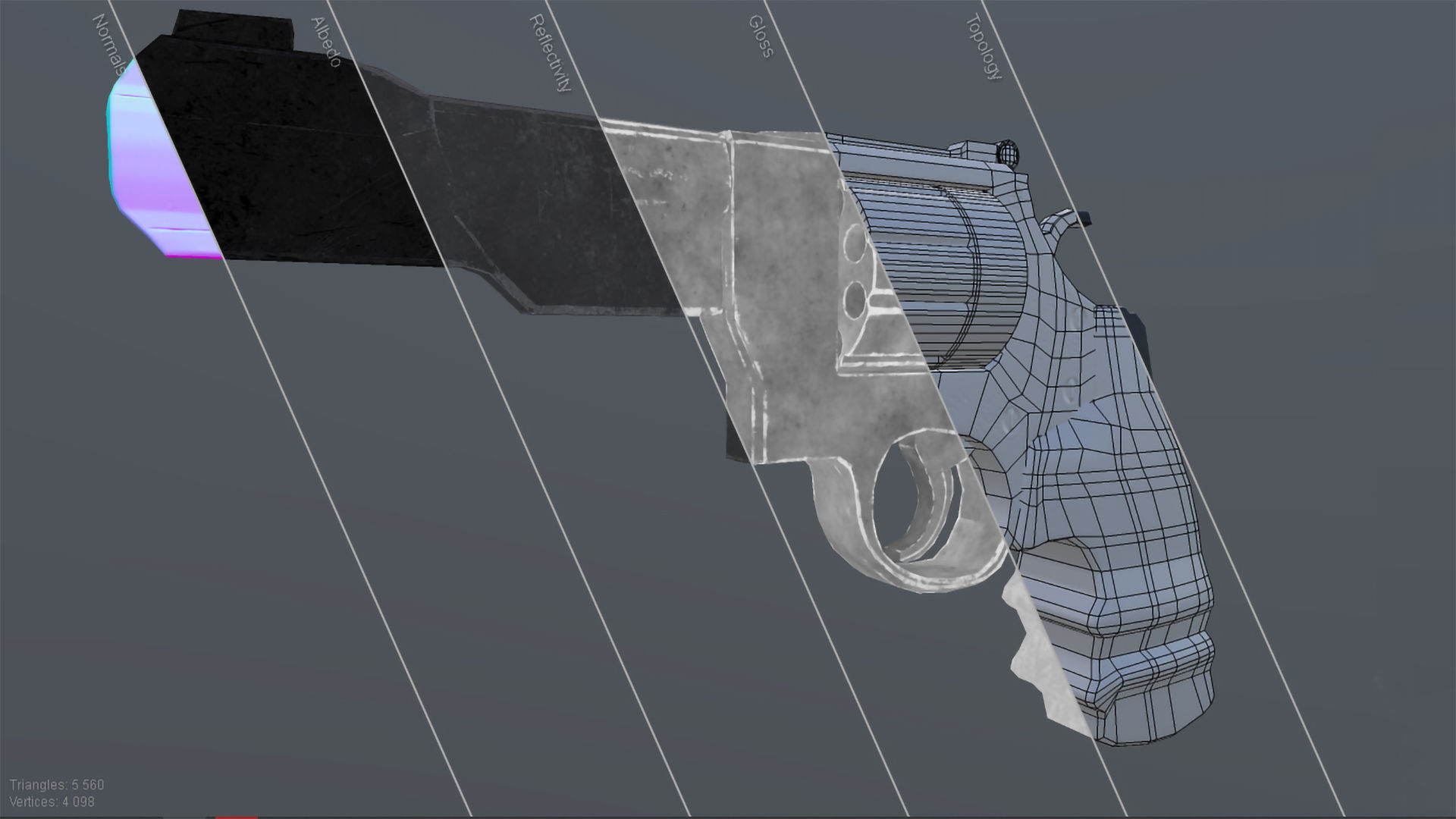 R8 revolver Low-poly 3D model_11