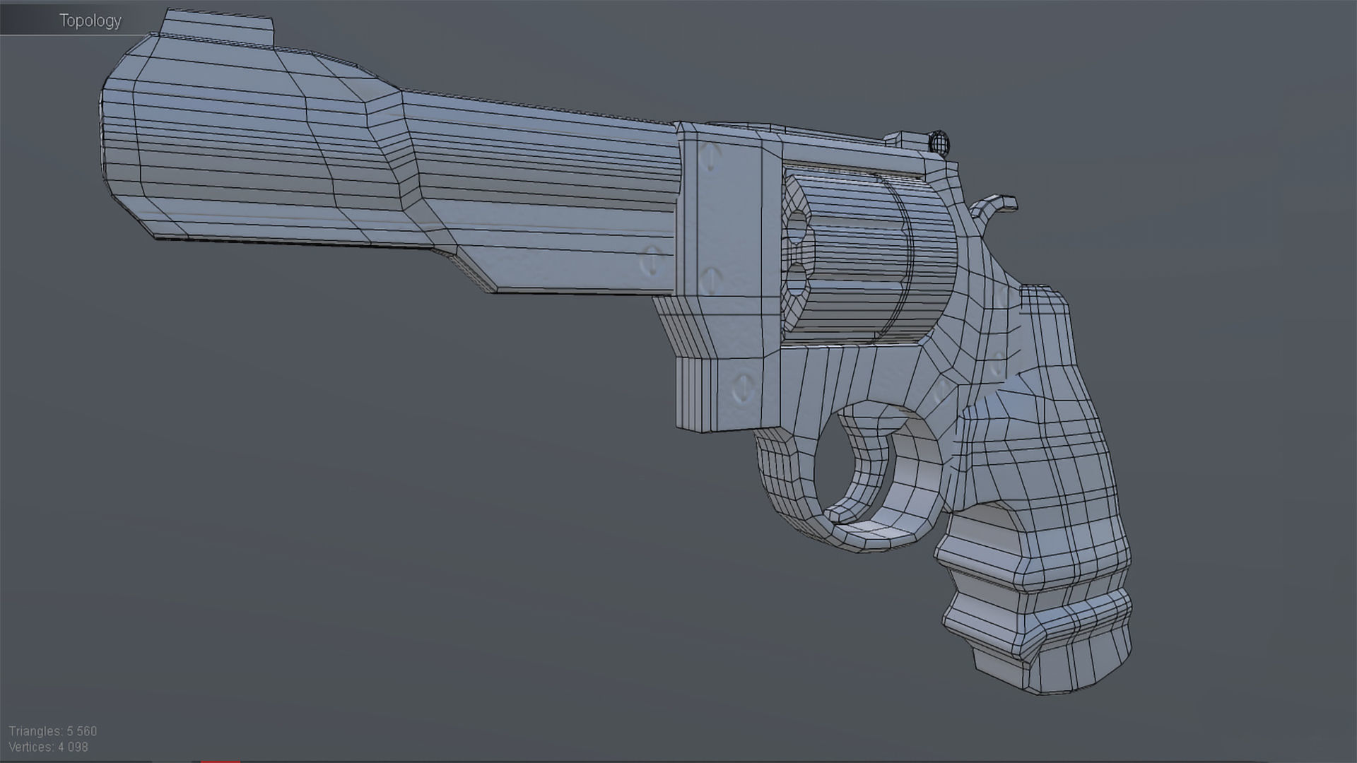 R8 revolver Low-poly 3D model_12