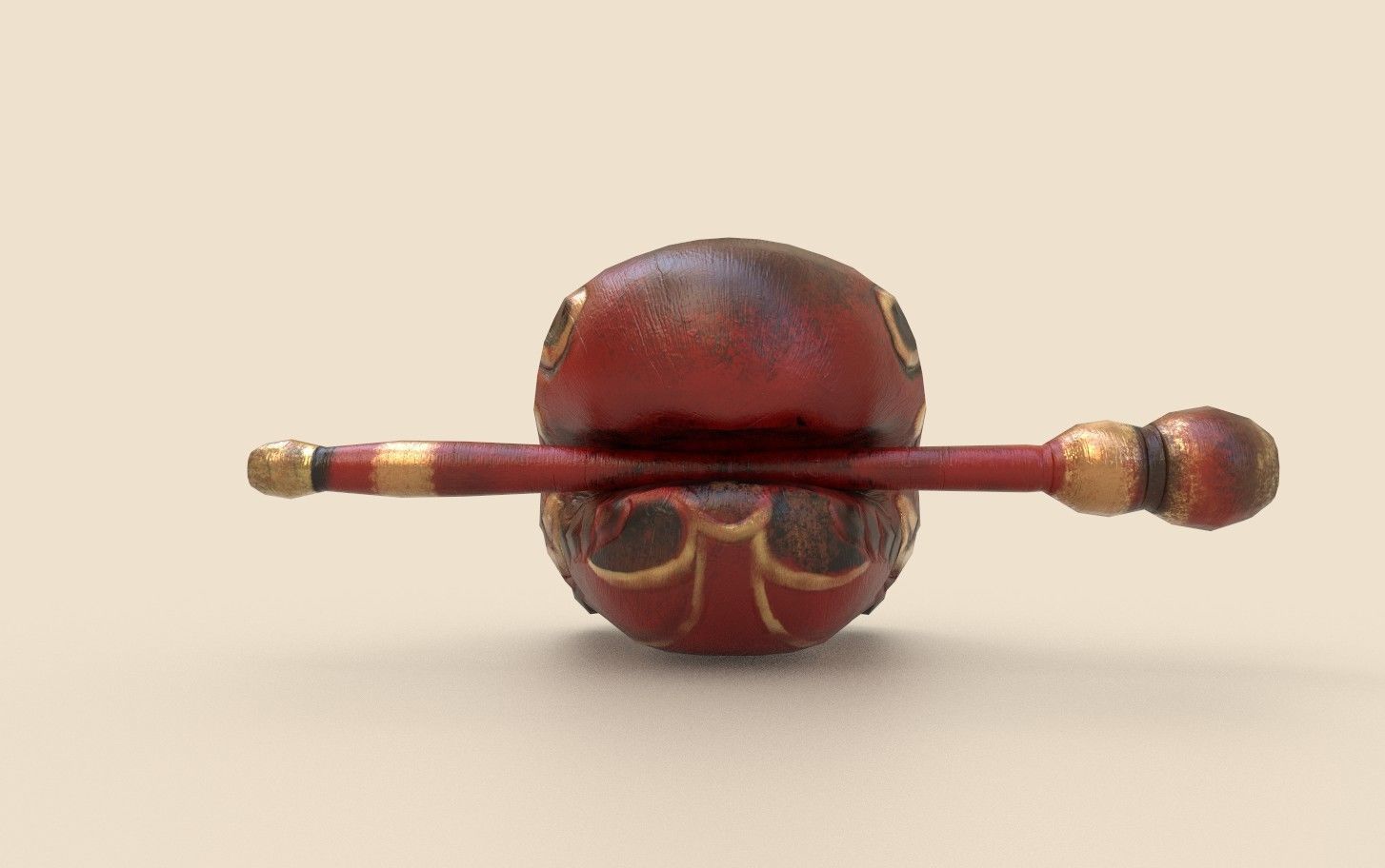 temple block Low-poly 3D model_2