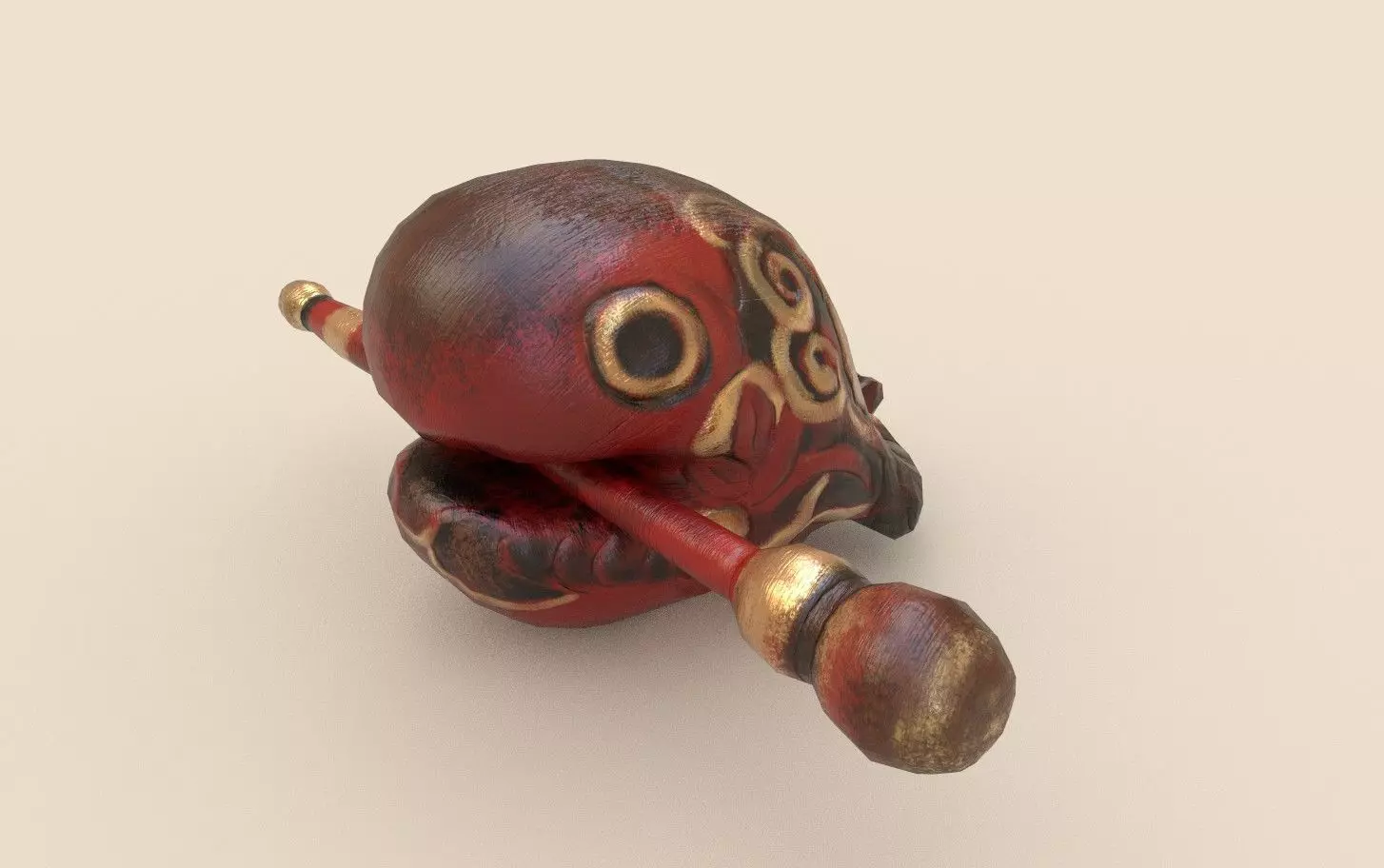 temple block Low-poly 3D model_0