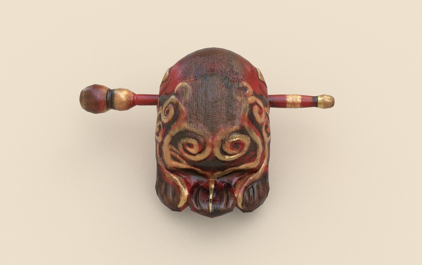 temple block Low-poly 3D model_3