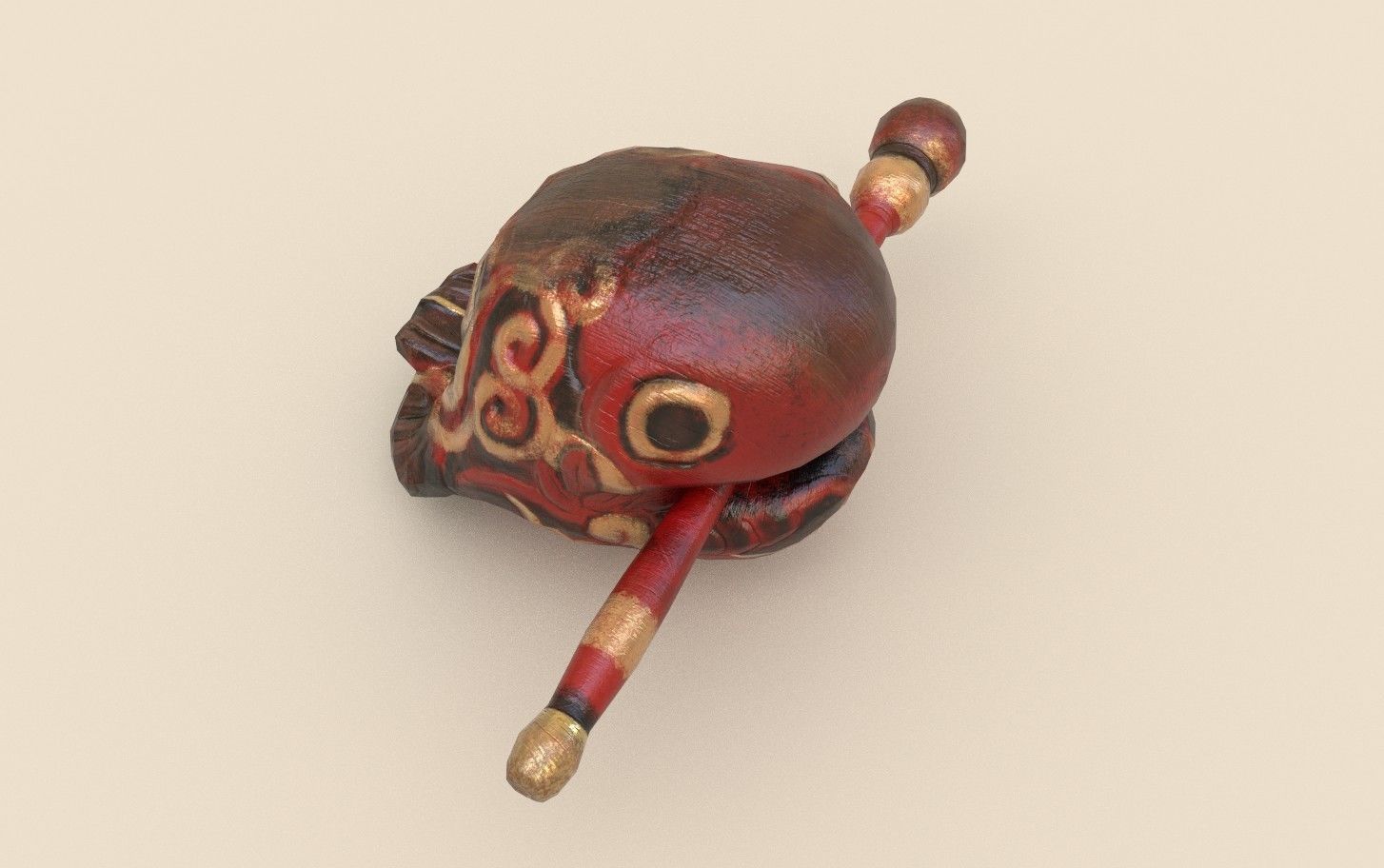 temple block Low-poly 3D model_5