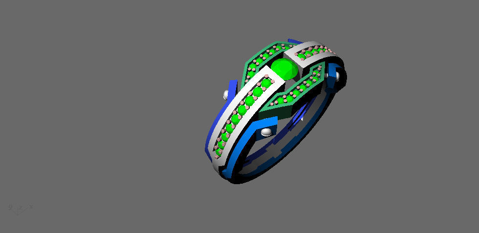 Men ring diamond 3D print model_8