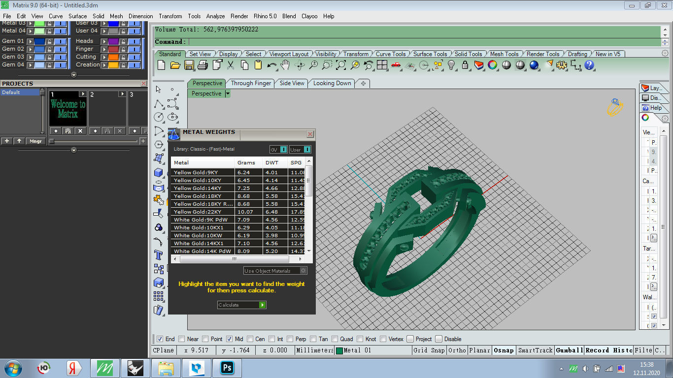 Men ring diamond 3D print model_10