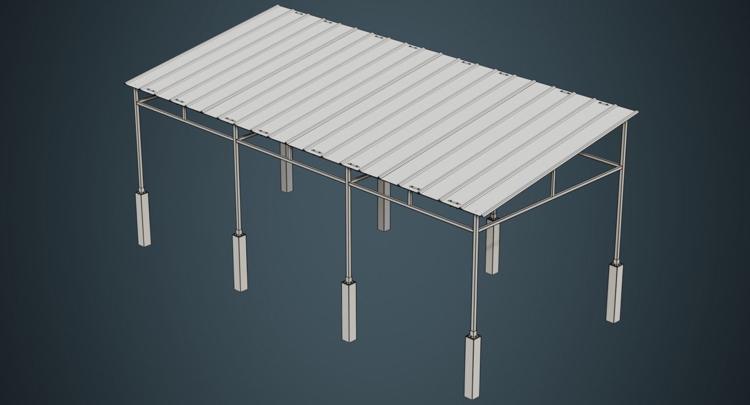 Warehouse Structure 1B Low-poly 3D model_7