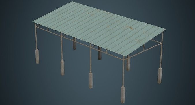 Warehouse Structure 1B Low-poly 3D model