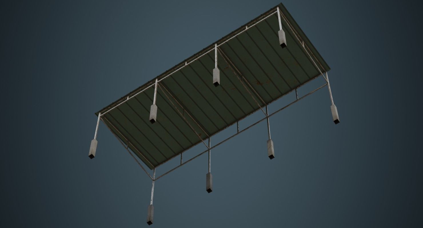 Warehouse Structure 1B Low-poly 3D model_4