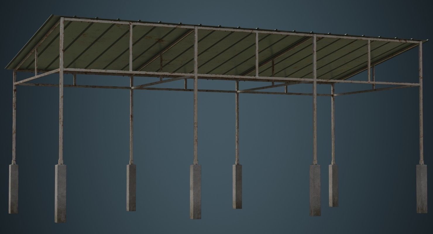 Warehouse Structure 1B Low-poly 3D model_3