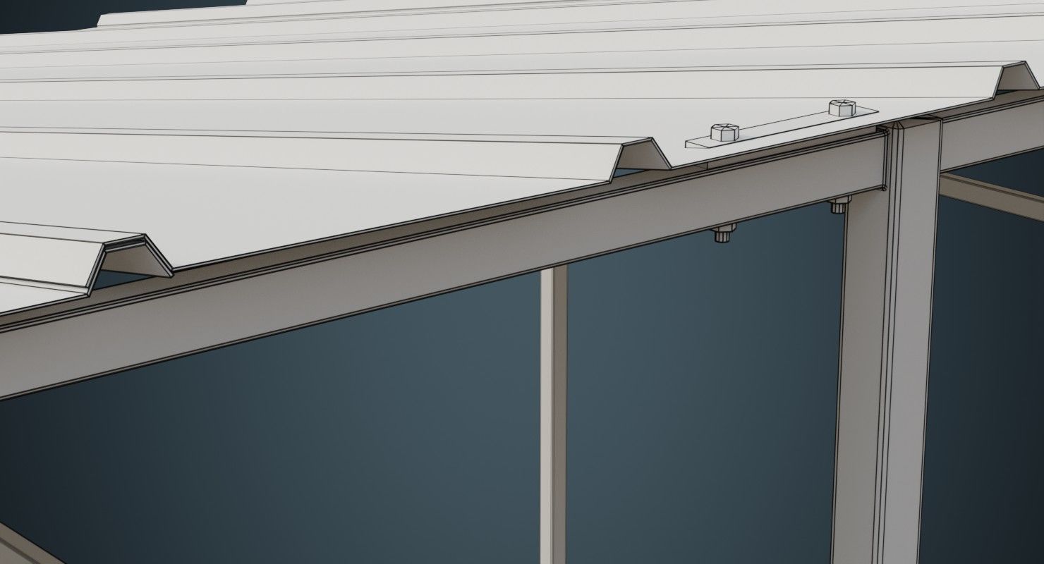 Warehouse Structure 1B Low-poly 3D model_8