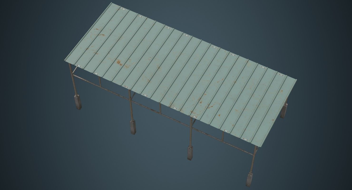 Warehouse Structure 1B Low-poly 3D model_2