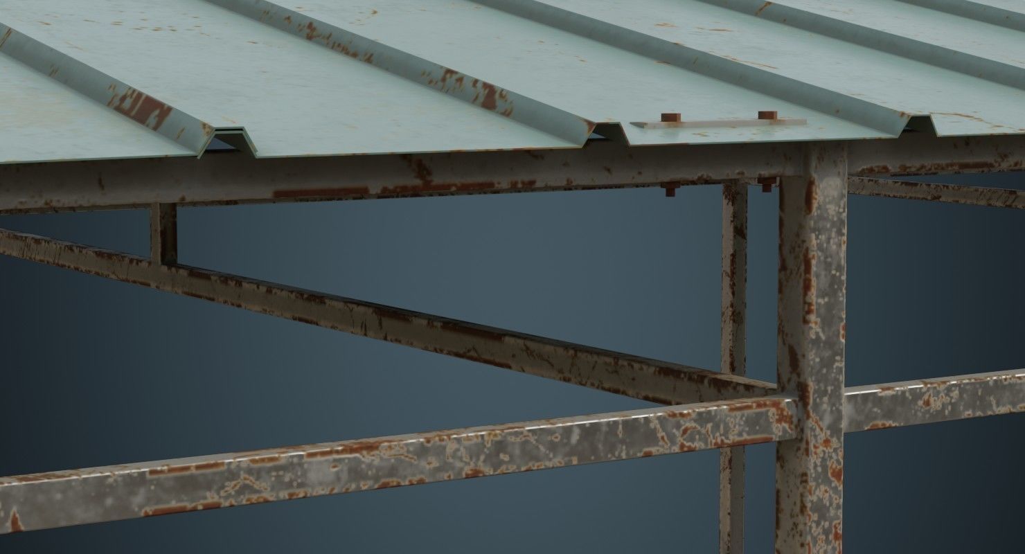 Warehouse Structure 1B Low-poly 3D model_5