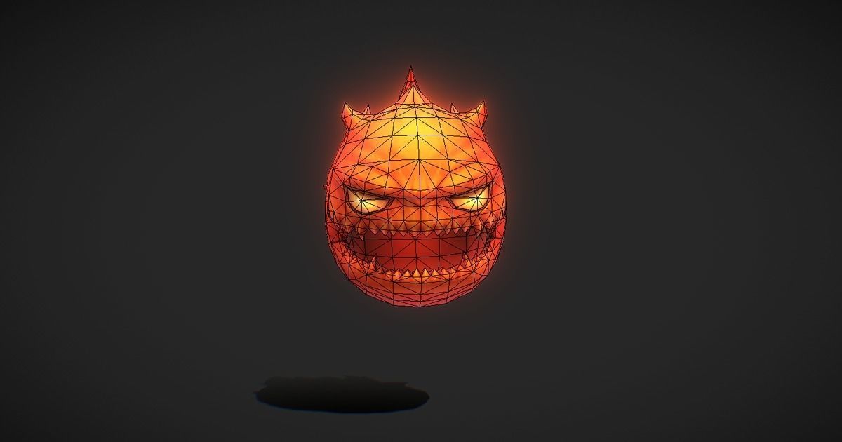Fantasy RPG Fire Demon Low-poly 3D model_4