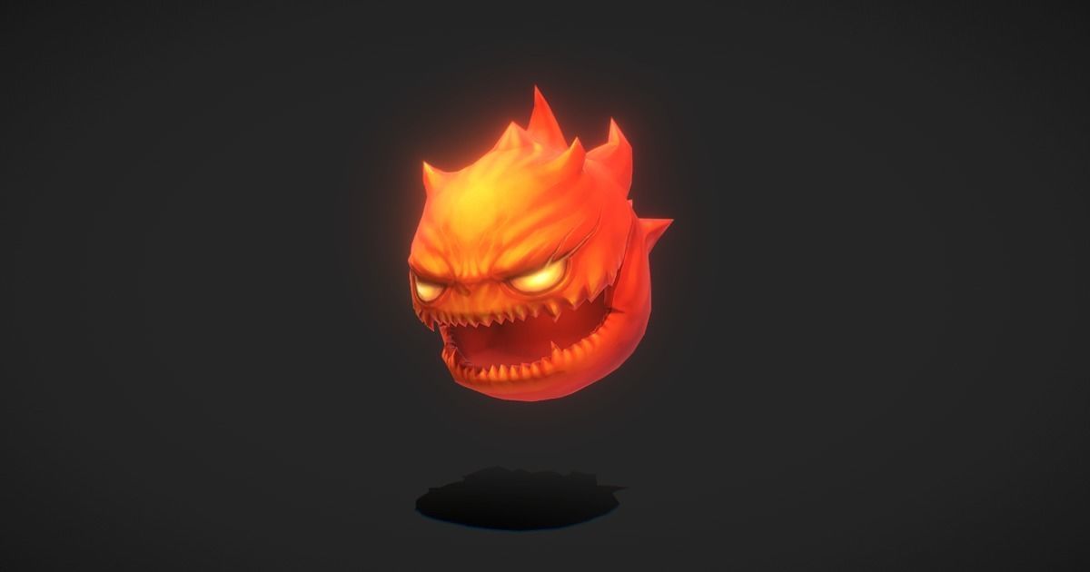 Fantasy RPG Fire Demon Low-poly 3D model_1