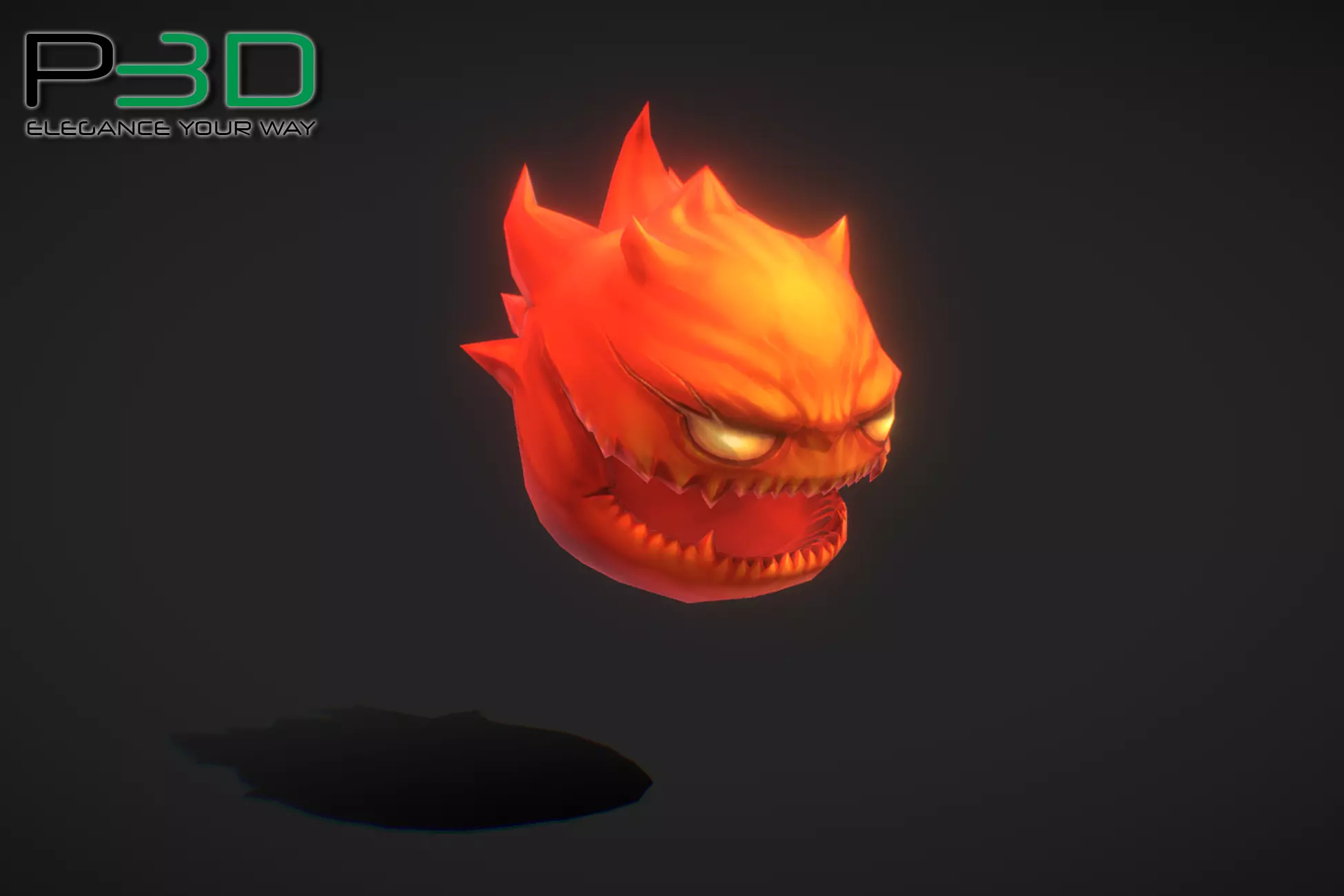 Fantasy RPG Fire Demon Low-poly 3D model_0