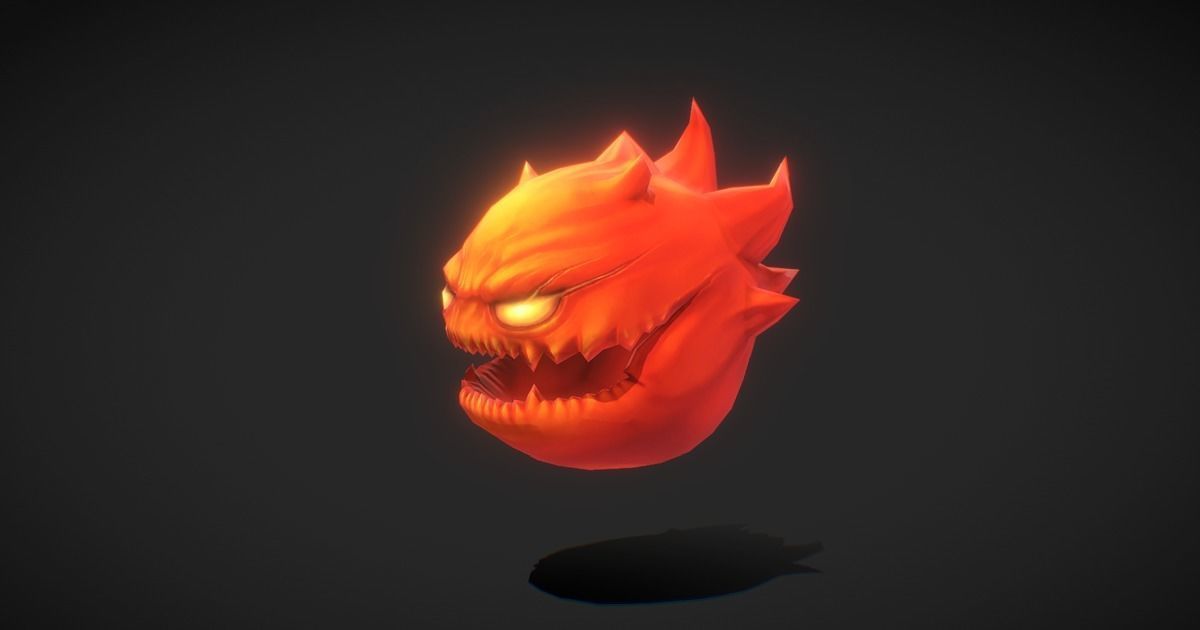 Fantasy RPG Fire Demon Low-poly 3D model_2
