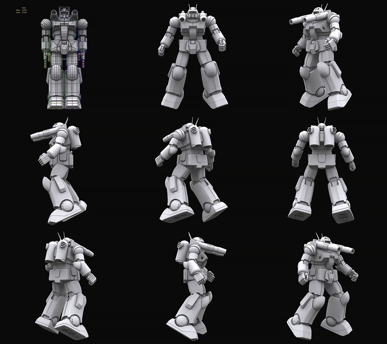 Gundam mobile suit Earth federation collection 3D model_4