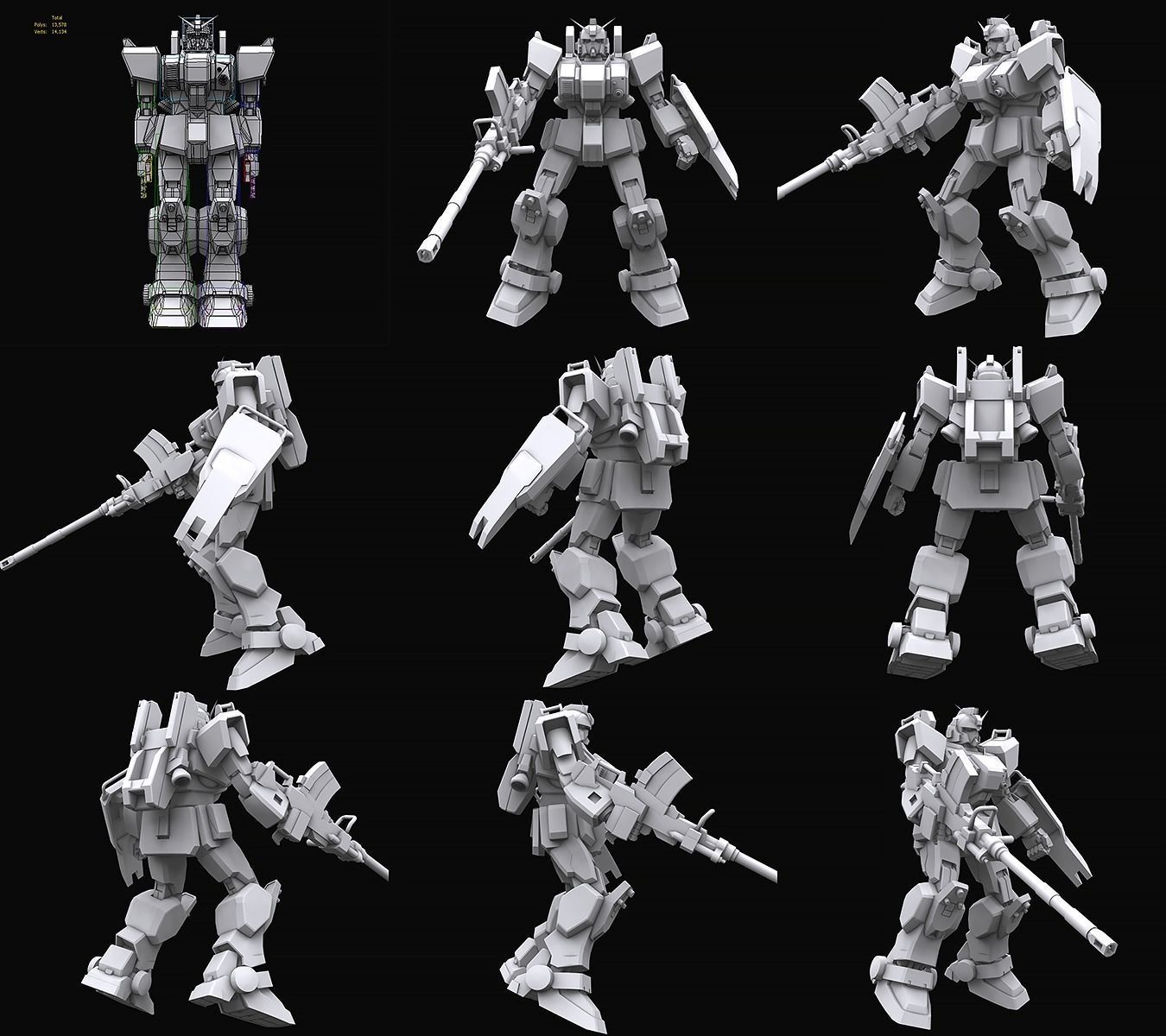 Gundam mobile suit Earth federation collection 3D model_6