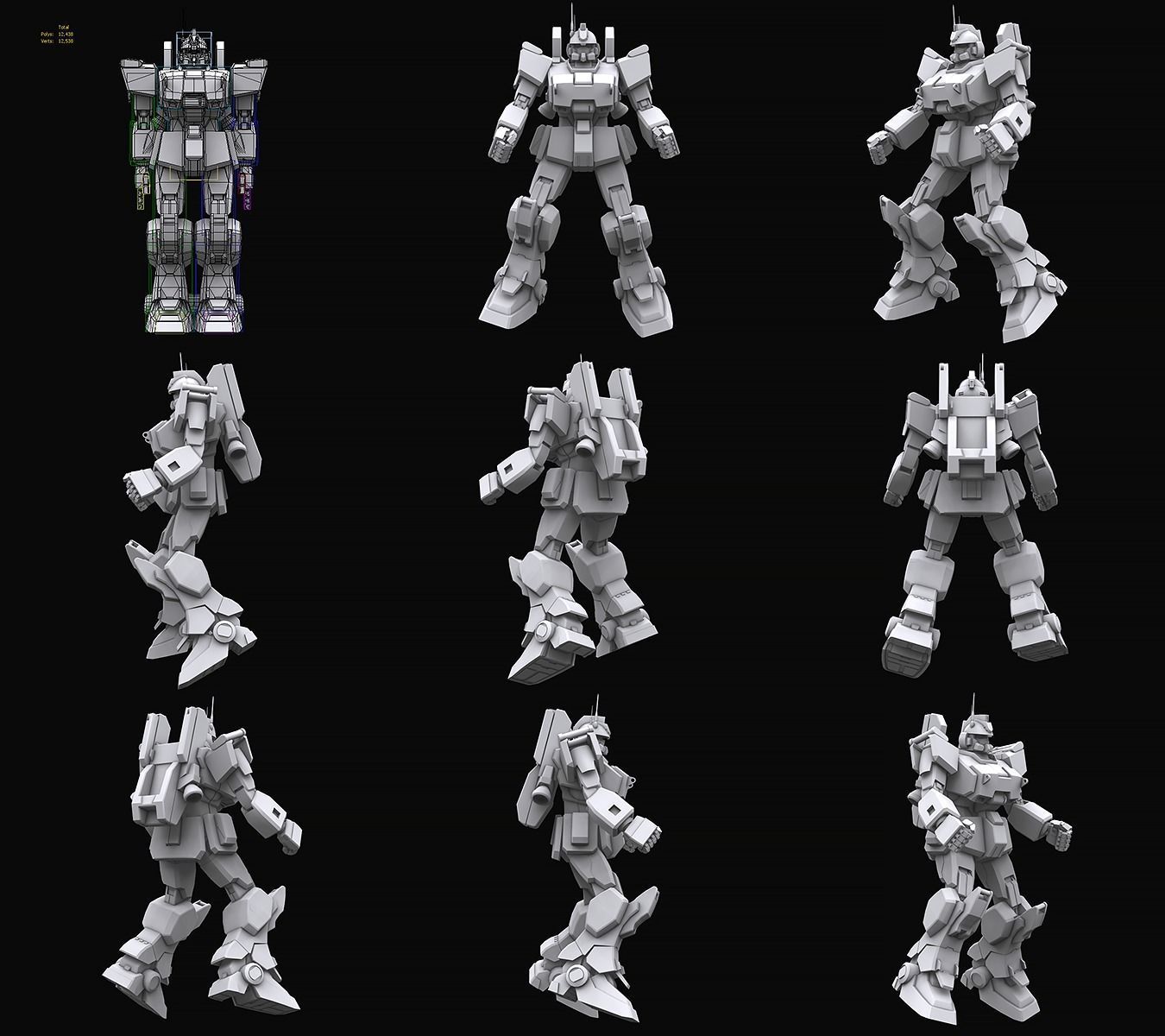 Gundam mobile suit Earth federation collection 3D model_7