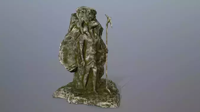 anibus statue with moss