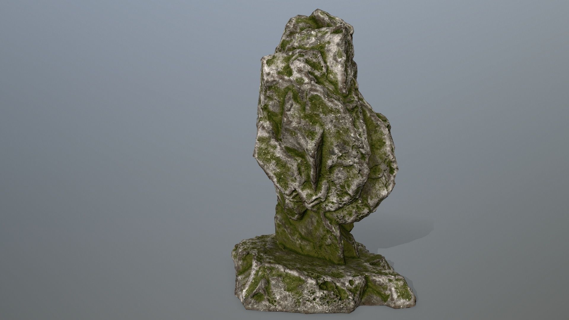 anibus statue with moss Low-poly 3D model_3