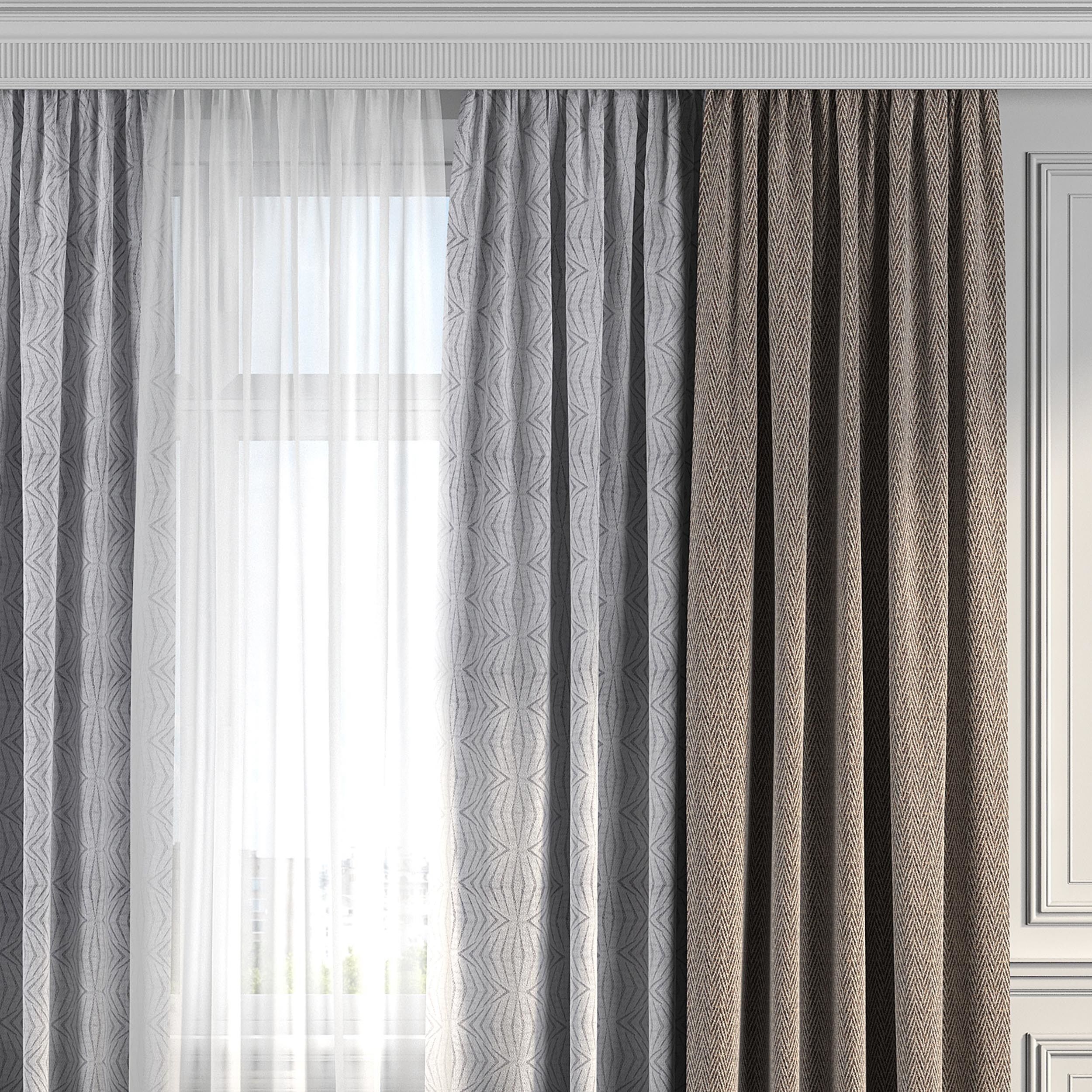Curtain Set 220 3D model_1