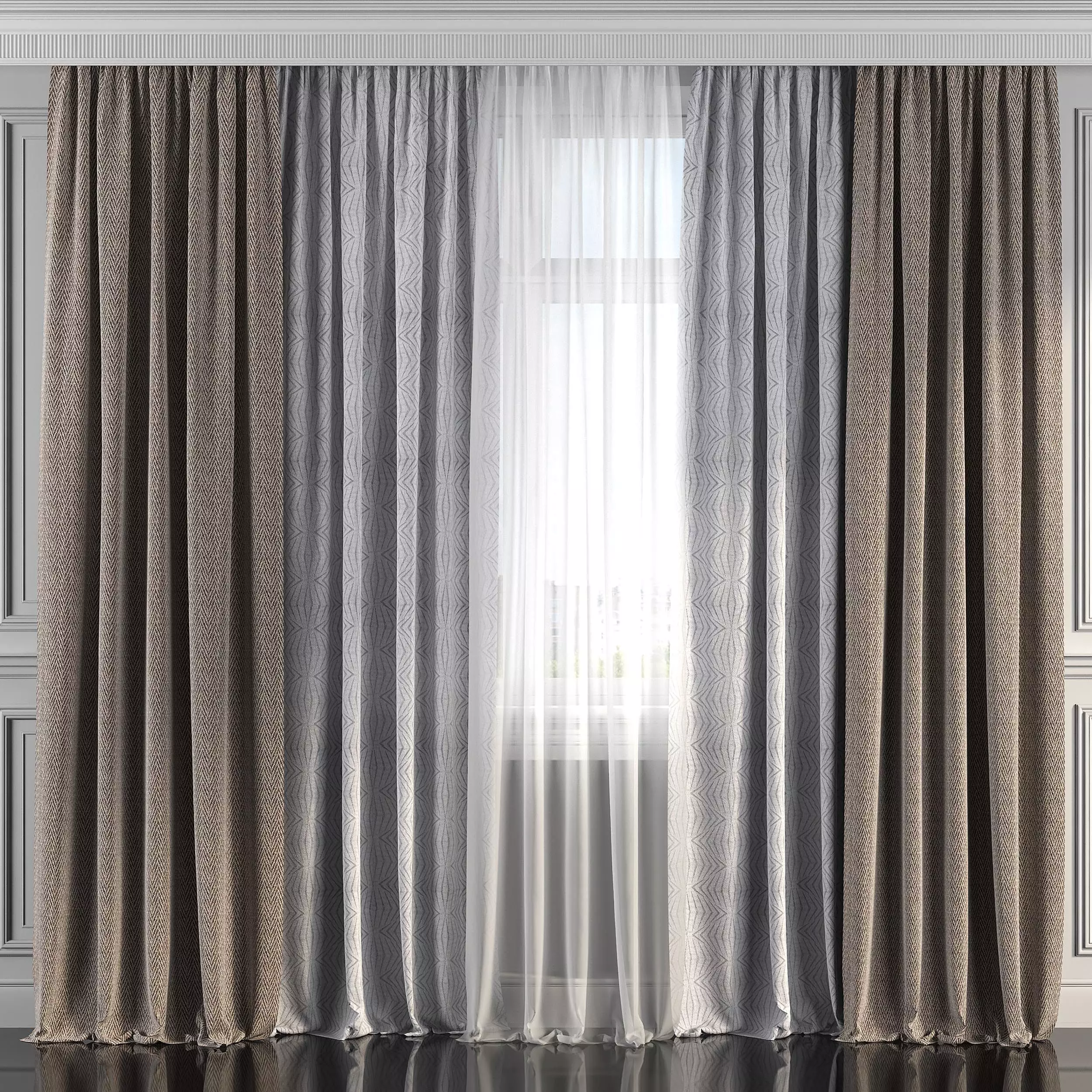Curtain Set 220 3D model_0