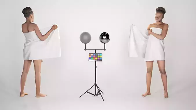 Beautiful african woman wrapped in white towel 244