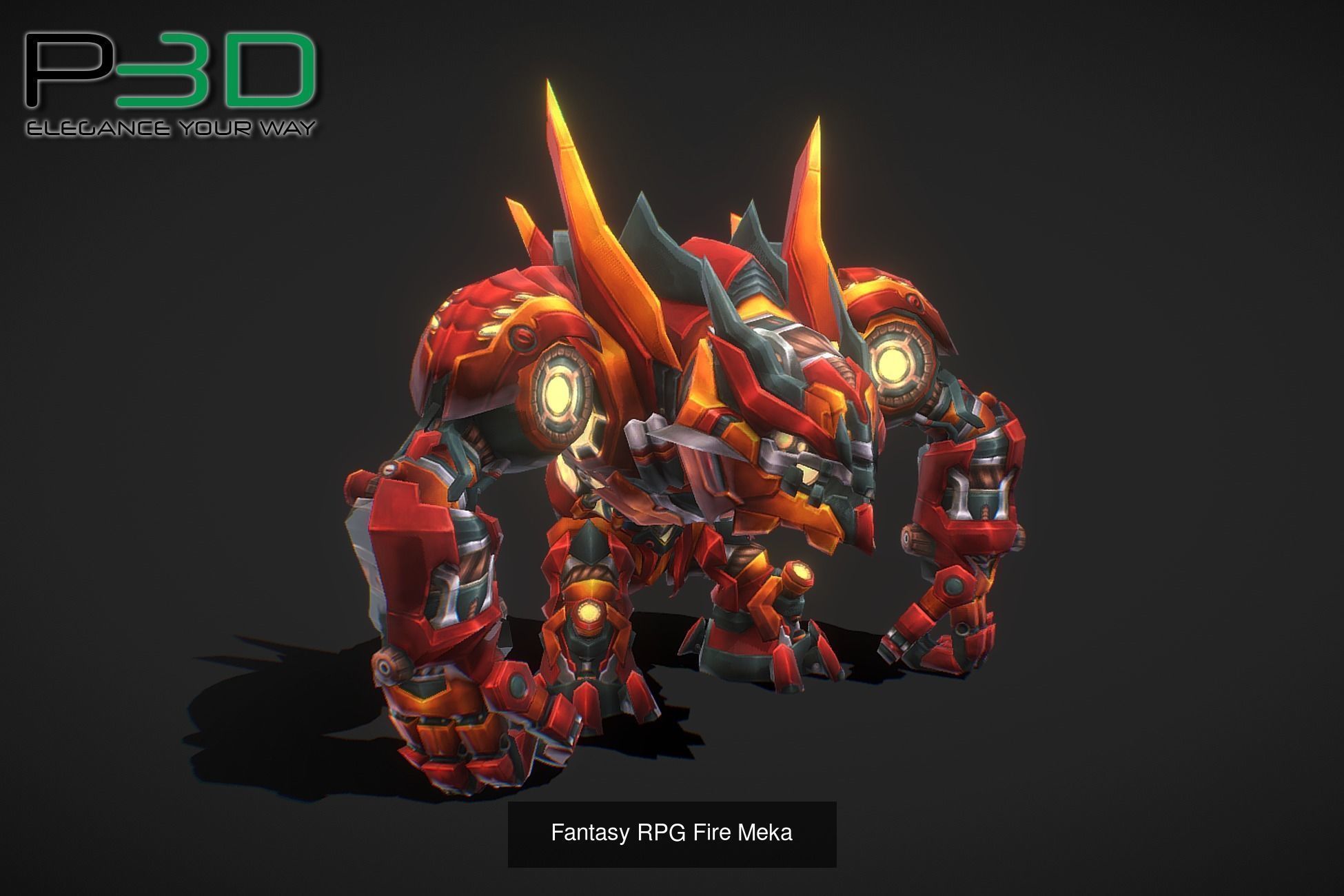 Fantasy RPG Fire Monsters 3D Model Collection_3