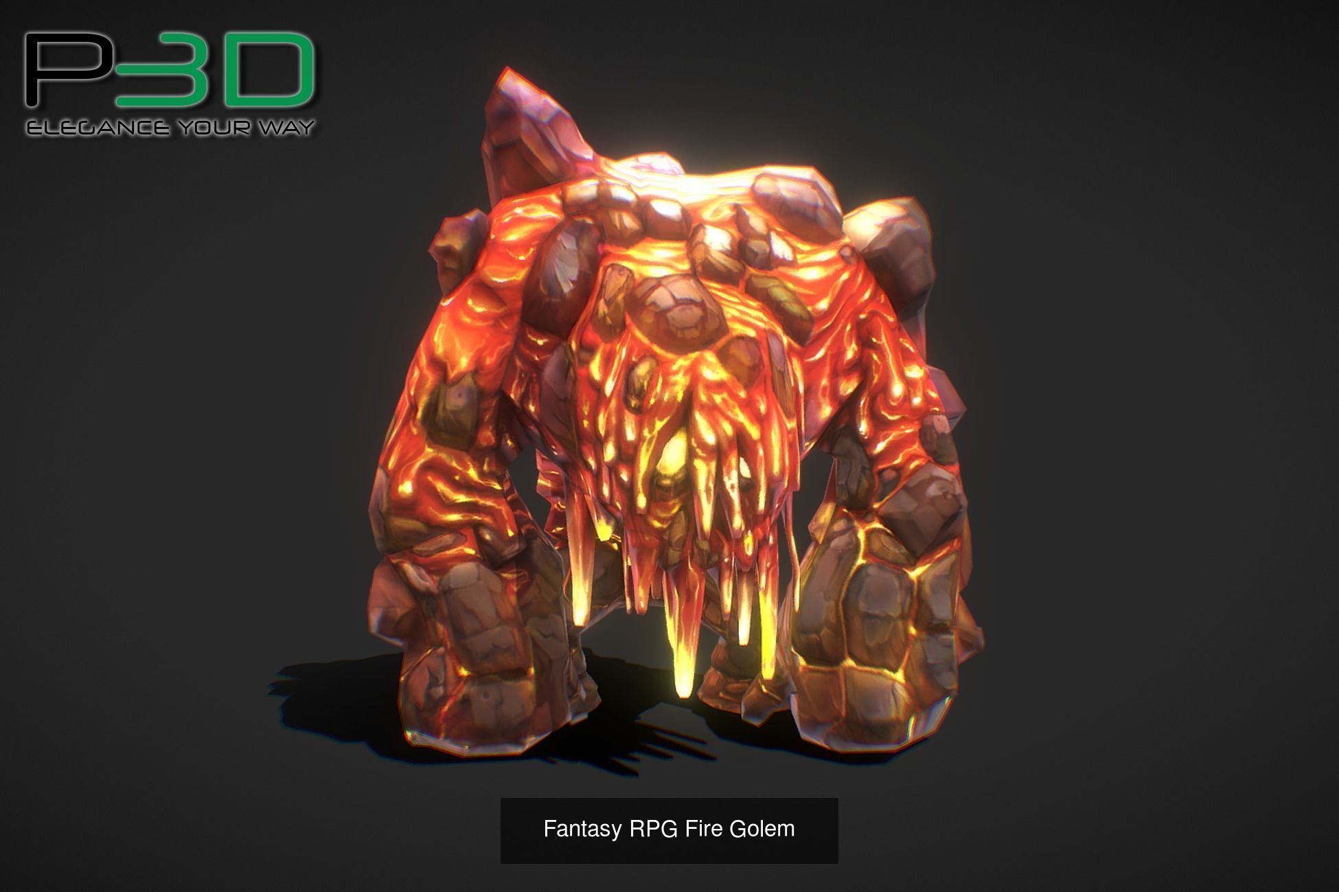 Fantasy RPG Fire Monsters 3D Model Collection_4