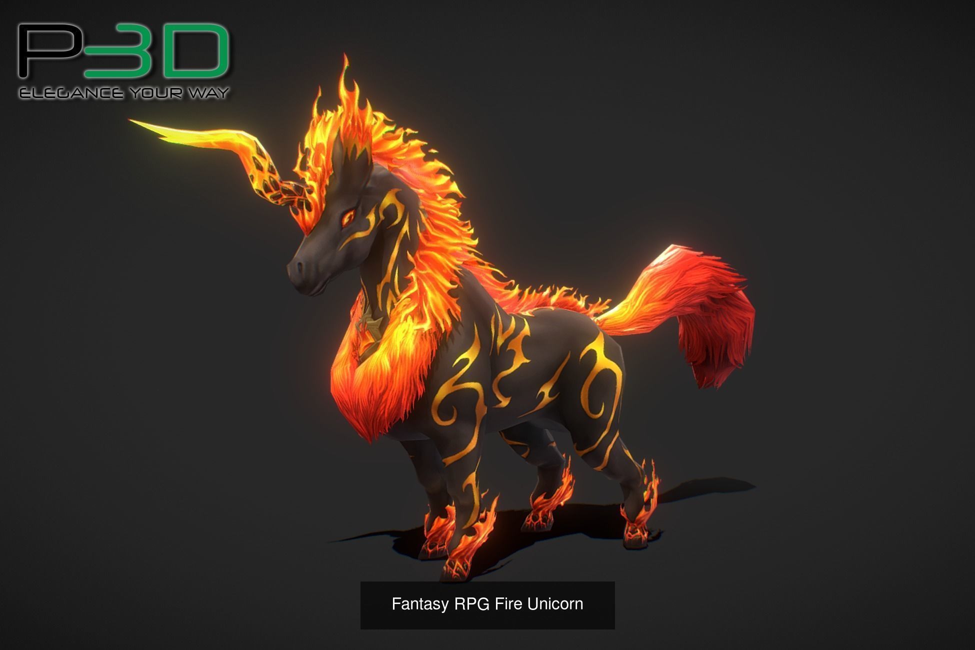 Fantasy RPG Fire Monsters 3D Model Collection_2