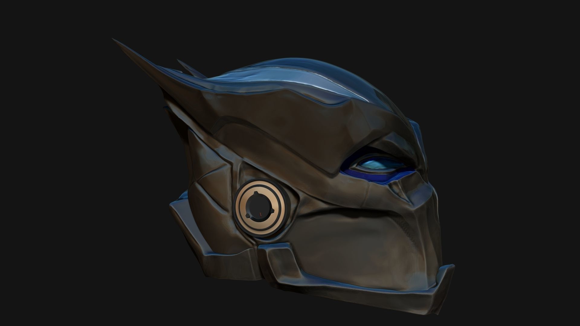 Aggressive Superhero Helmet Sculpt Project 3D model_8