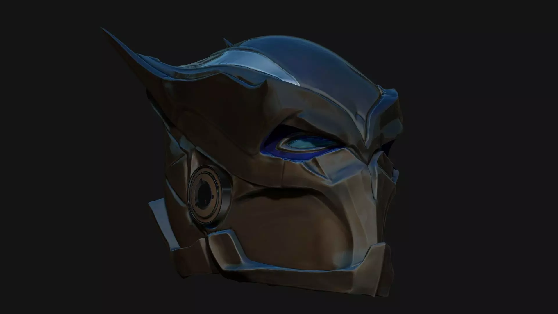 Aggressive Superhero Helmet Sculpt Project 3D model_0