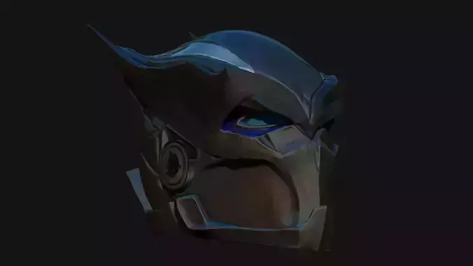 Aggressive Superhero Helmet Sculpt Project 3D model
