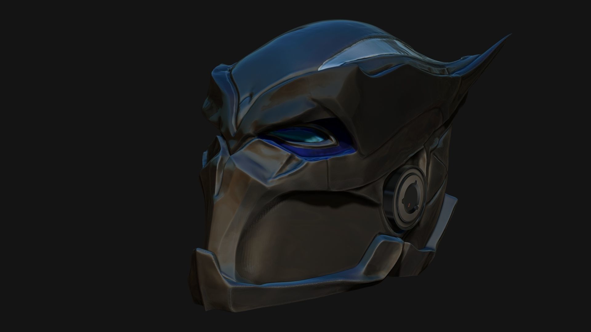 Aggressive Superhero Helmet Sculpt Project 3D model_4