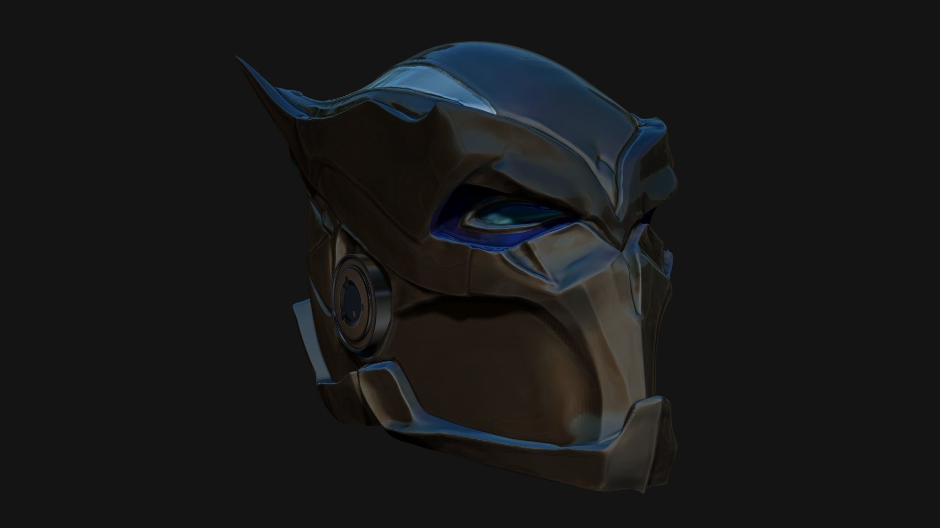 Aggressive Superhero Helmet Sculpt Project 3D model_3