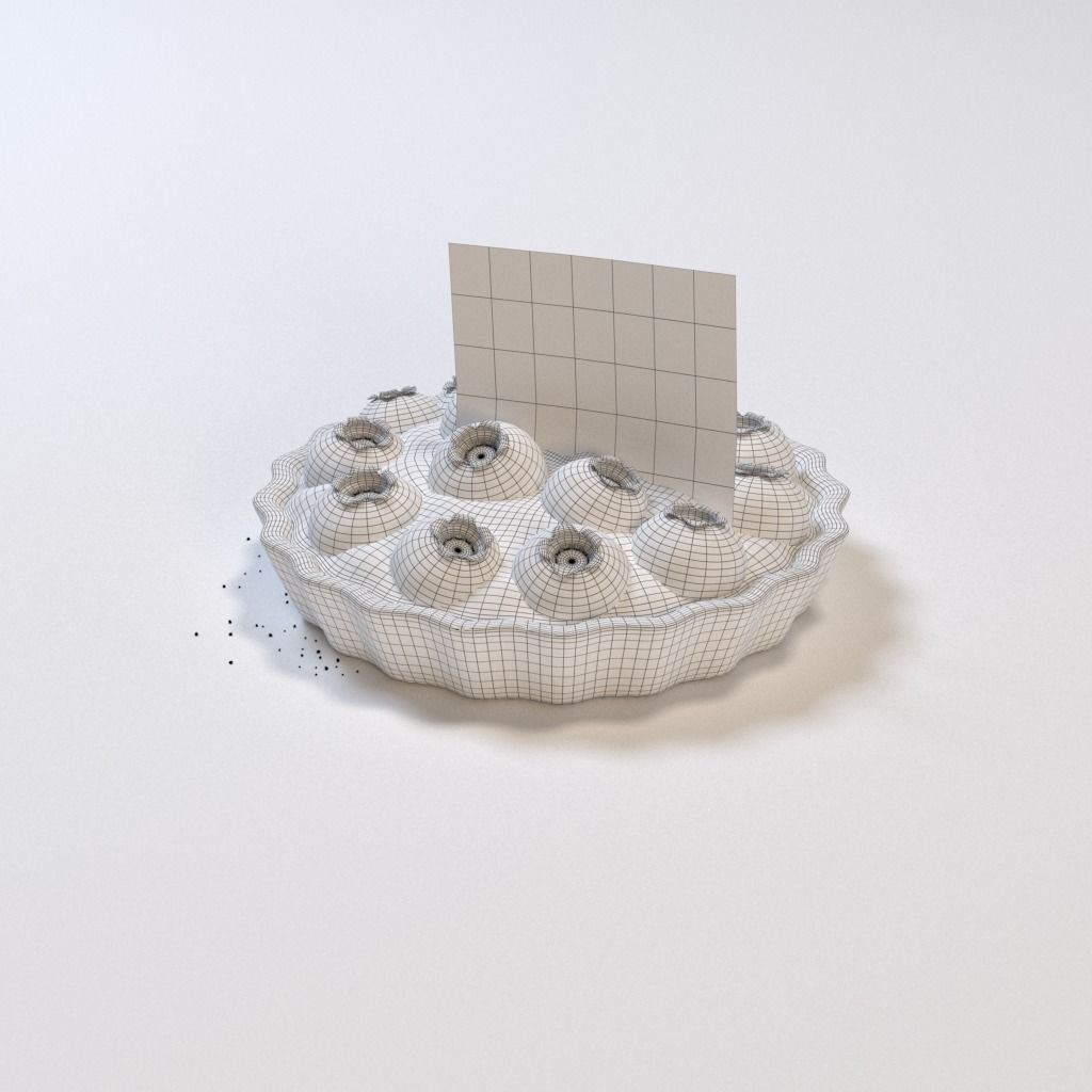 Blueberry tartlet 3D model_2