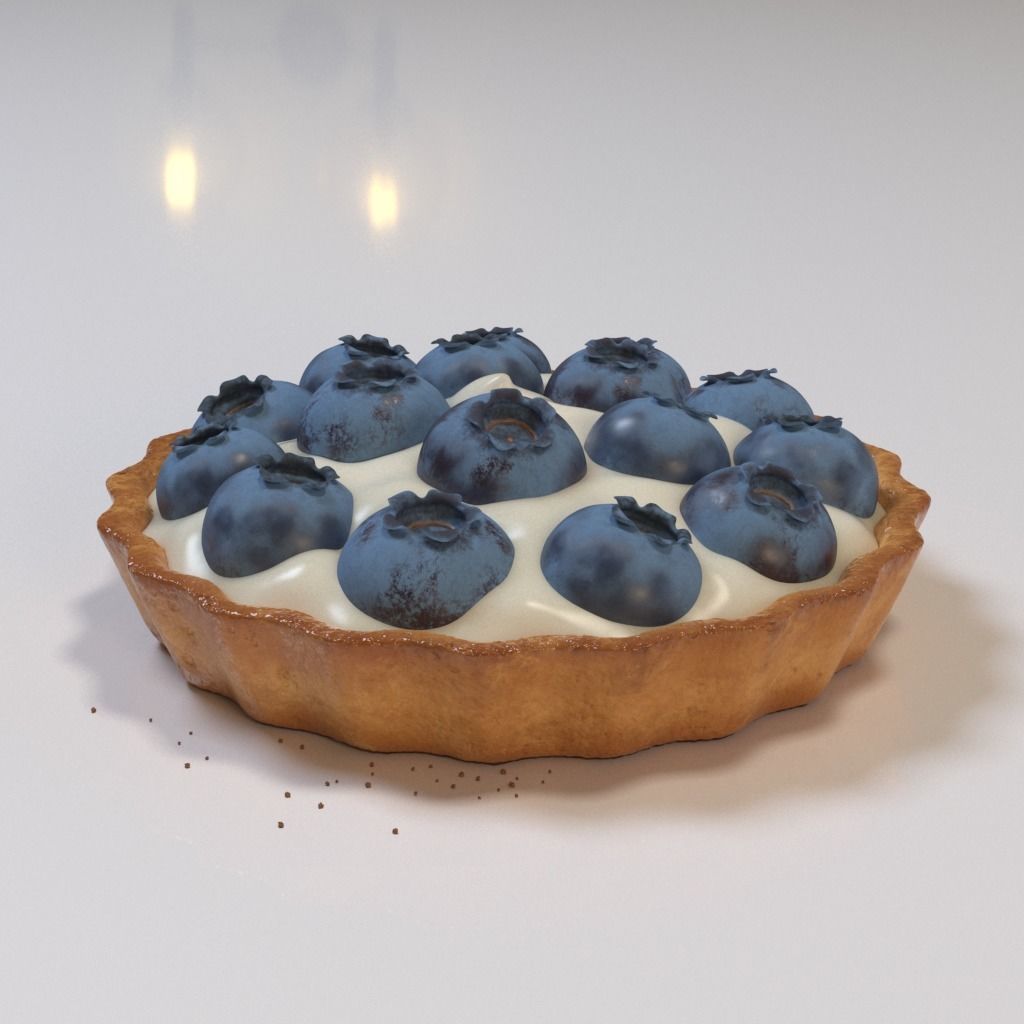 Blueberry tartlet 3D model_17