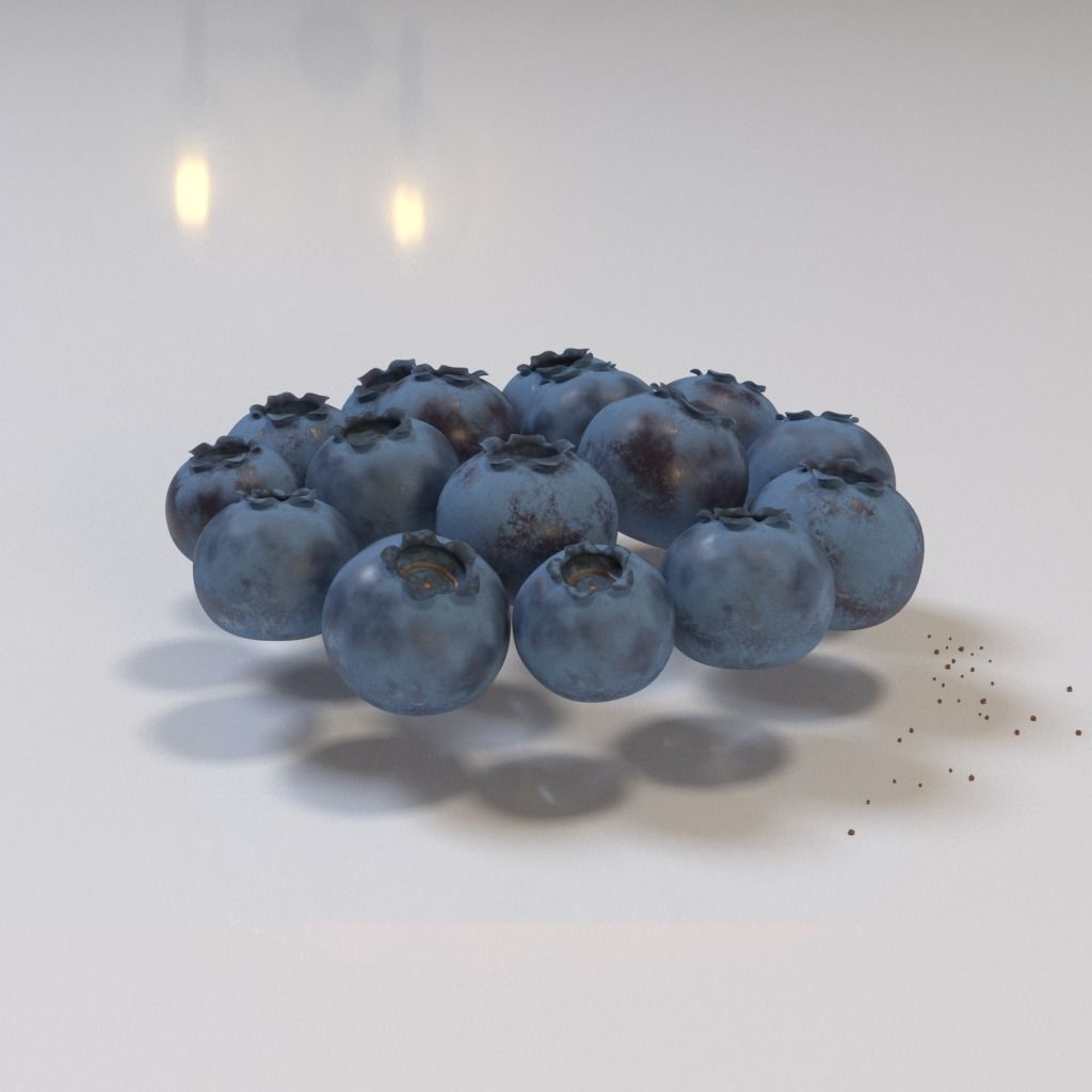 Blueberry tartlet 3D model_24