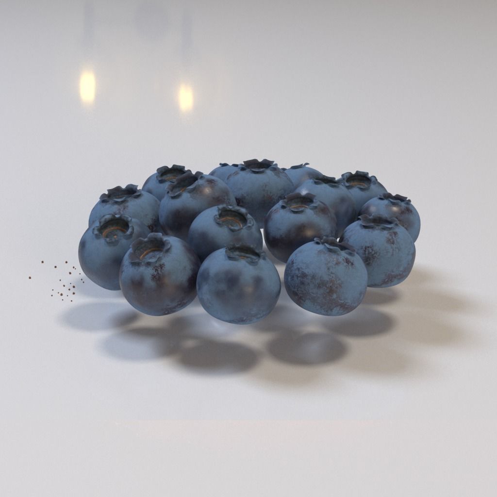 Blueberry tartlet 3D model_6
