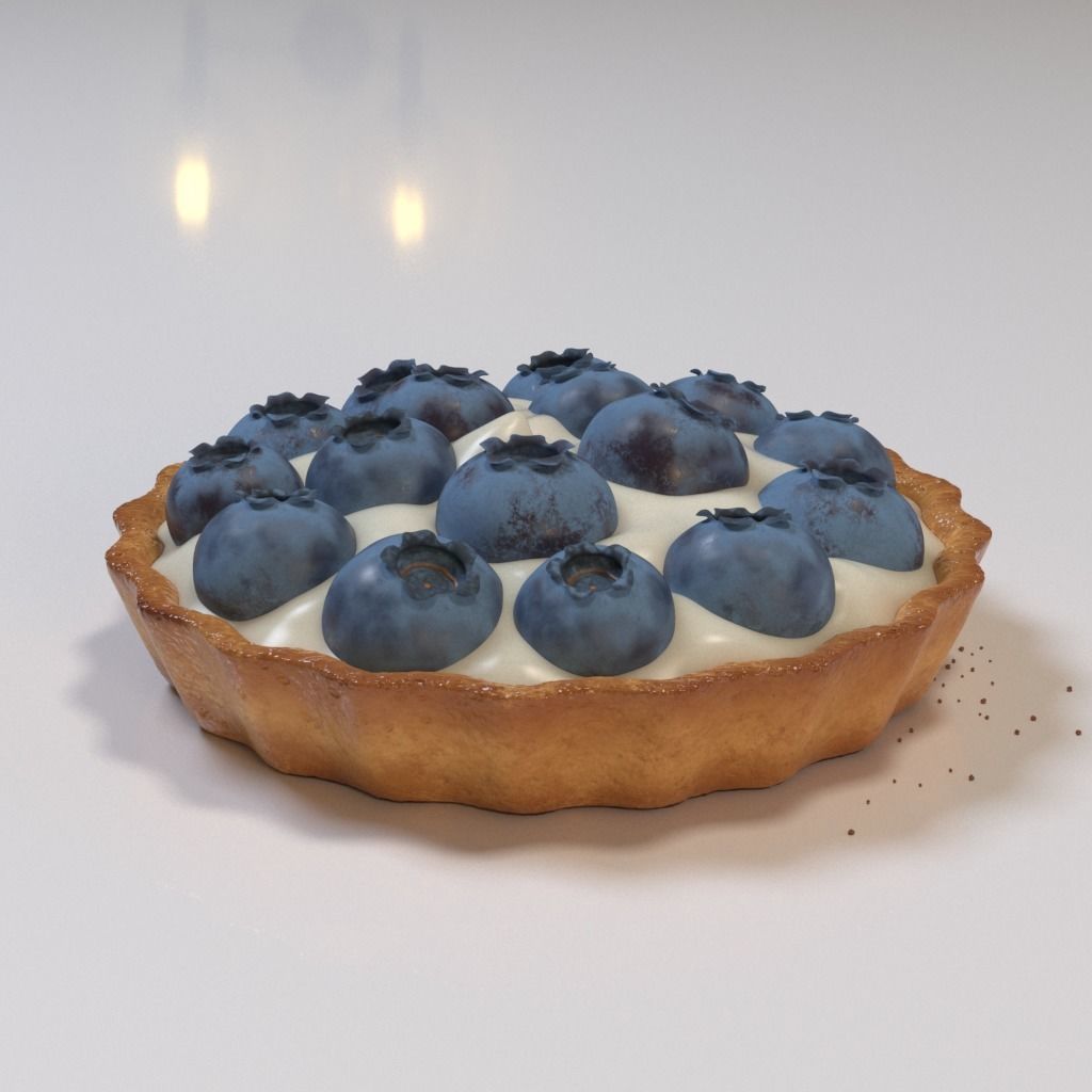 Blueberry tartlet 3D model_21