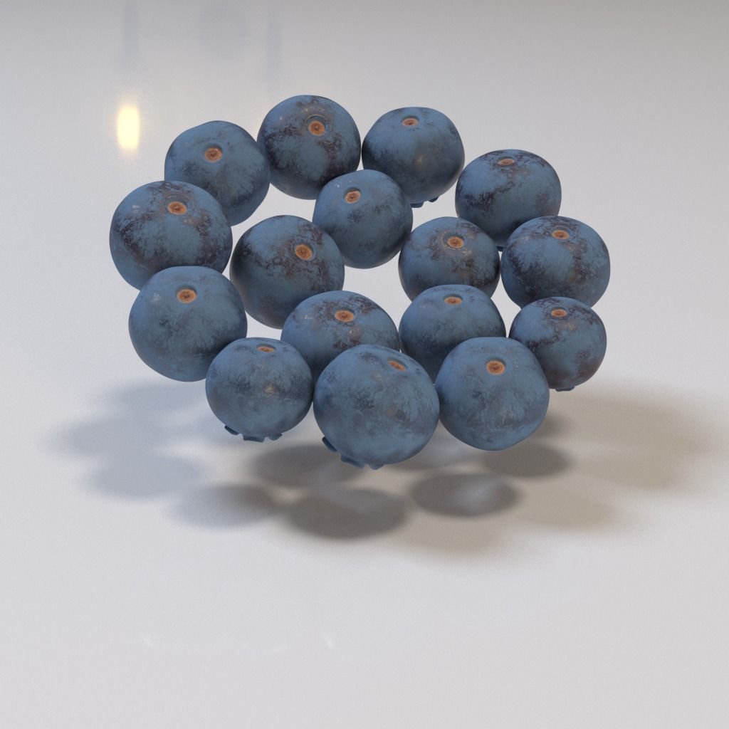 Blueberry tartlet 3D model_7