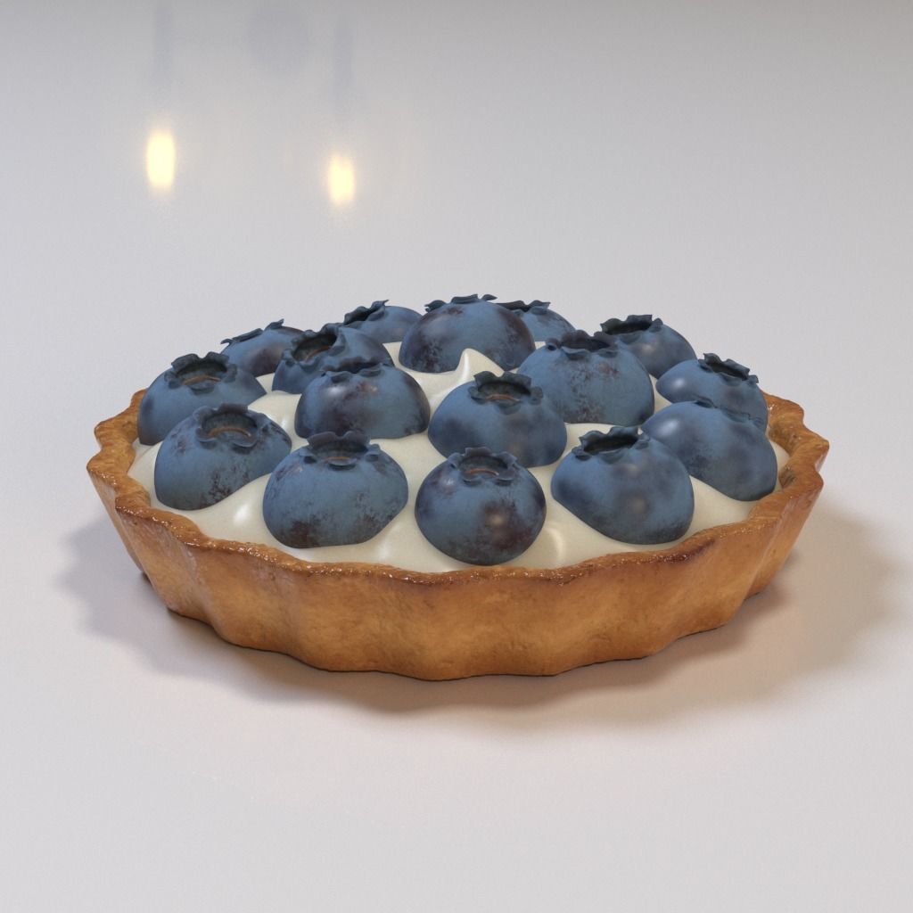 Blueberry tartlet 3D model_25