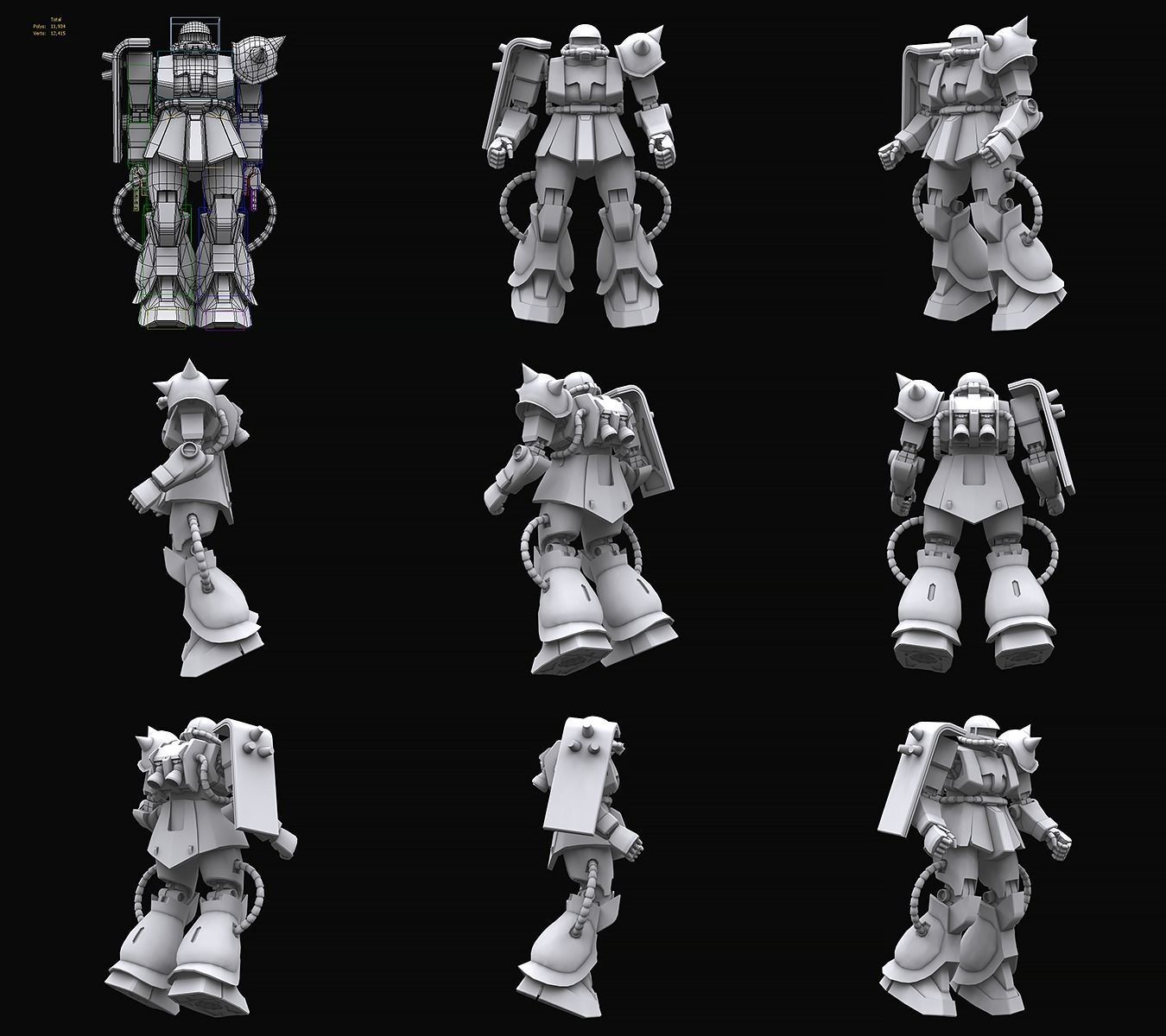 Gundam mobile suit Zeon collection 3D model_3