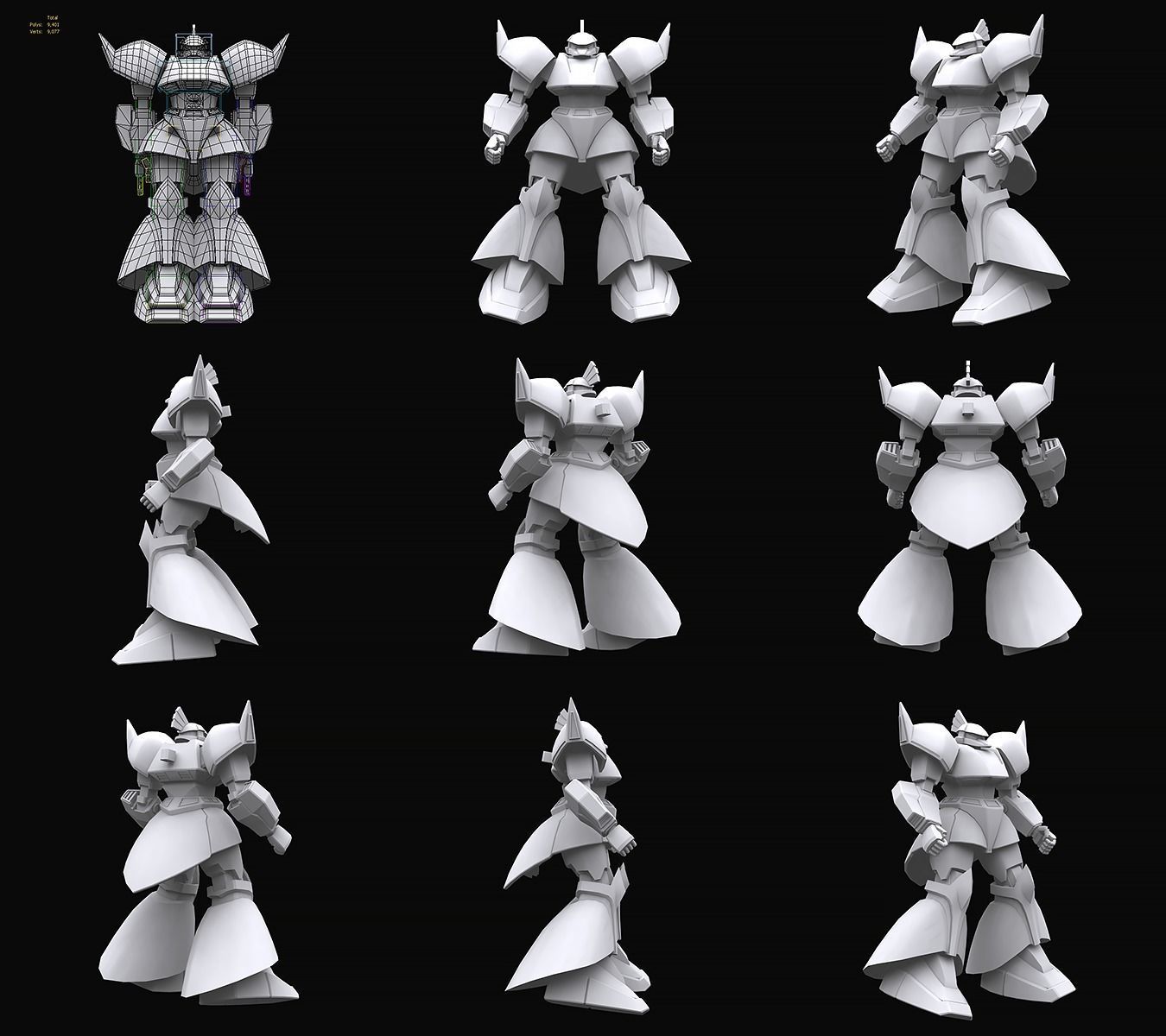 Gundam mobile suit Zeon collection 3D model_6