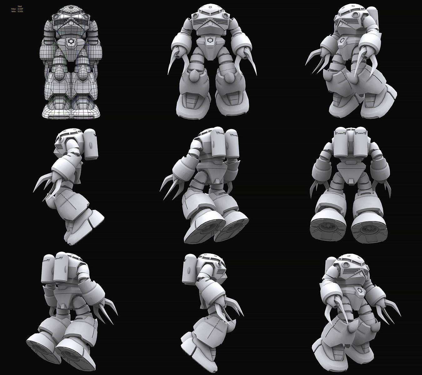 Gundam mobile suit Zeon collection 3D model_7