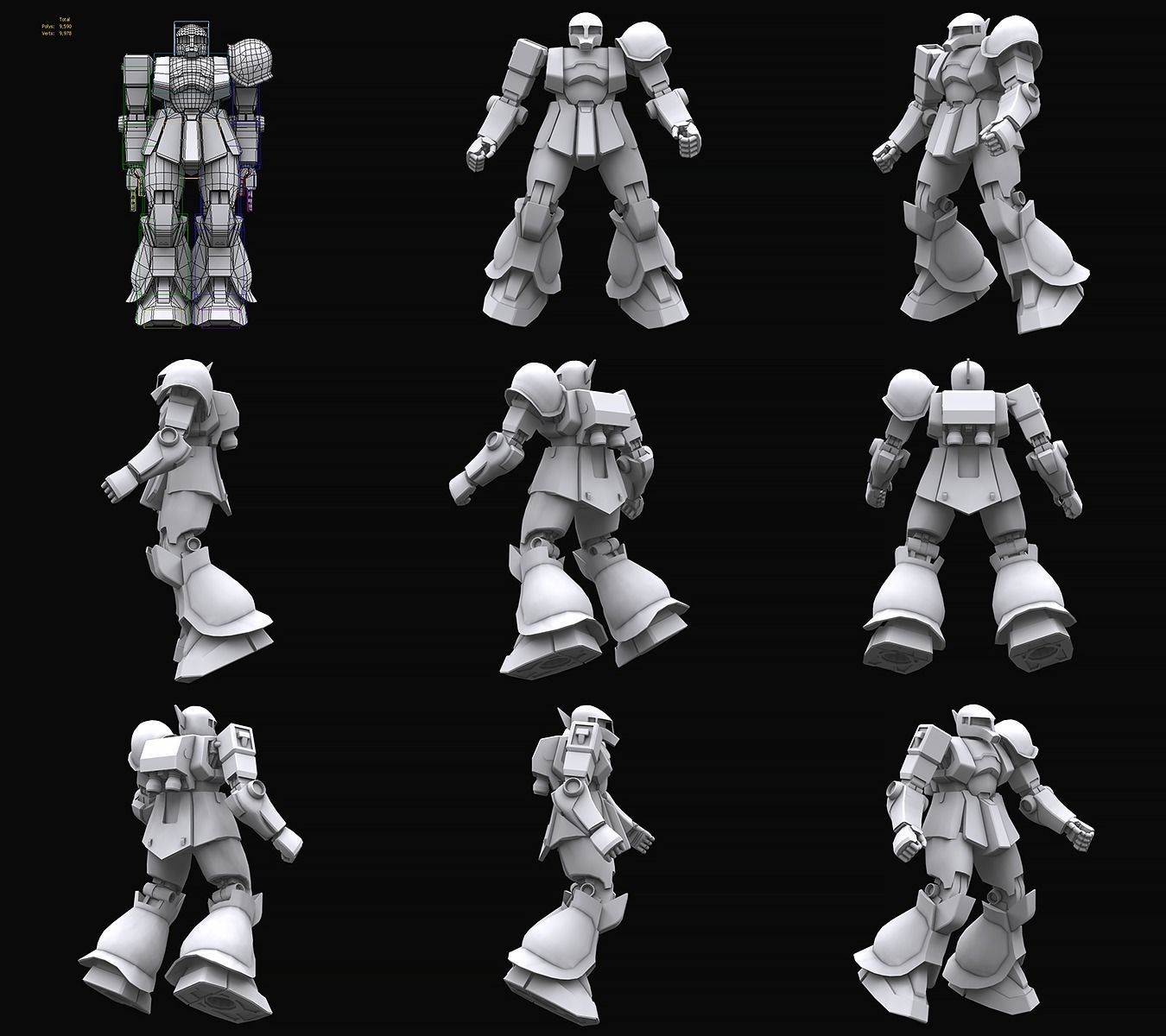 Gundam mobile suit Zeon collection 3D model_1
