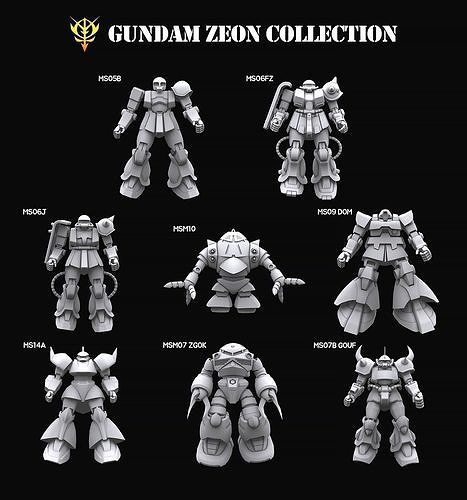 Gundam mobile suit Zeon collection 3D model