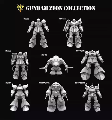 Gundam mobile suit Zeon collection 3D model